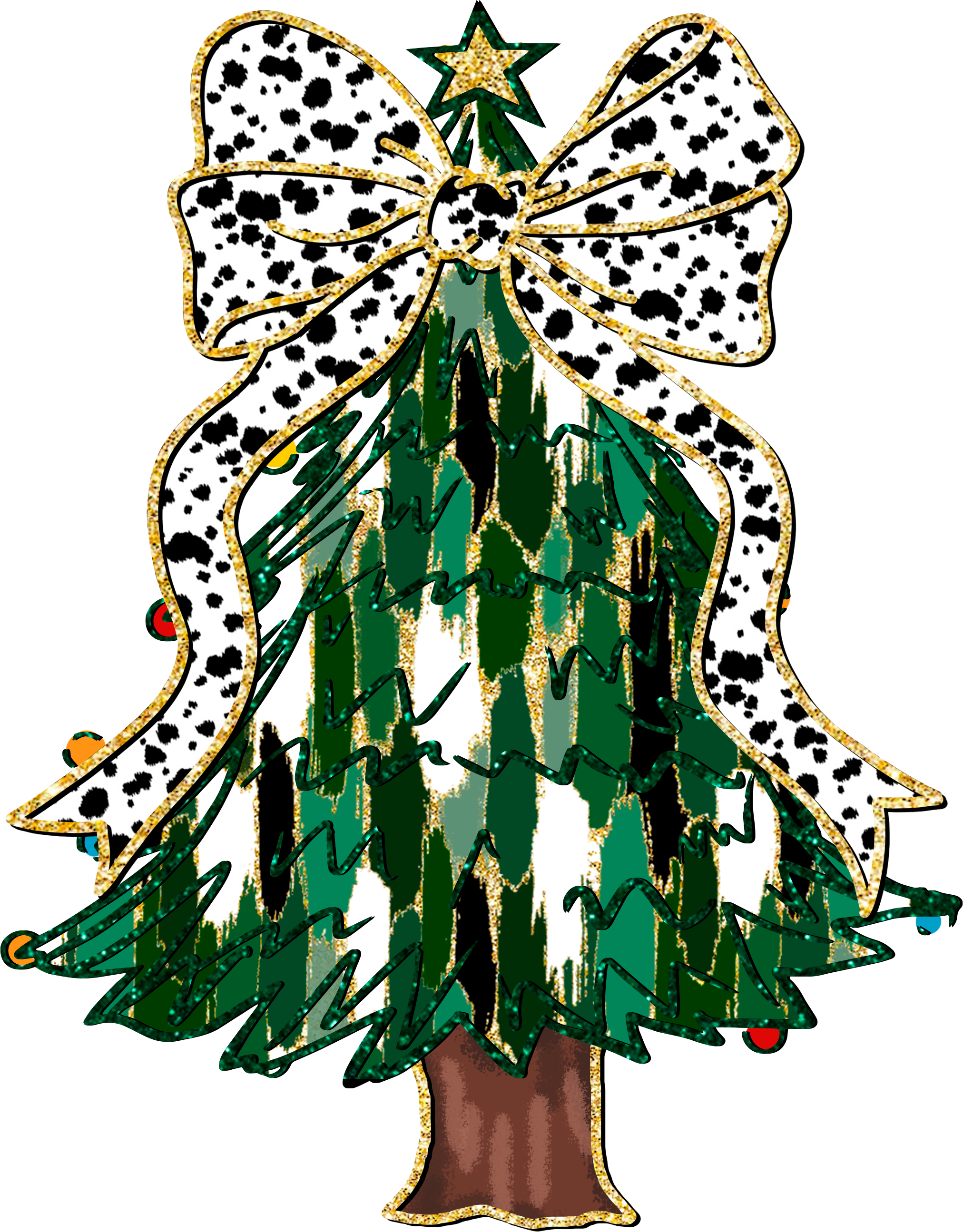 Christmas Tree Coquette Bow - Christmas Ready to Press DTF Transfer