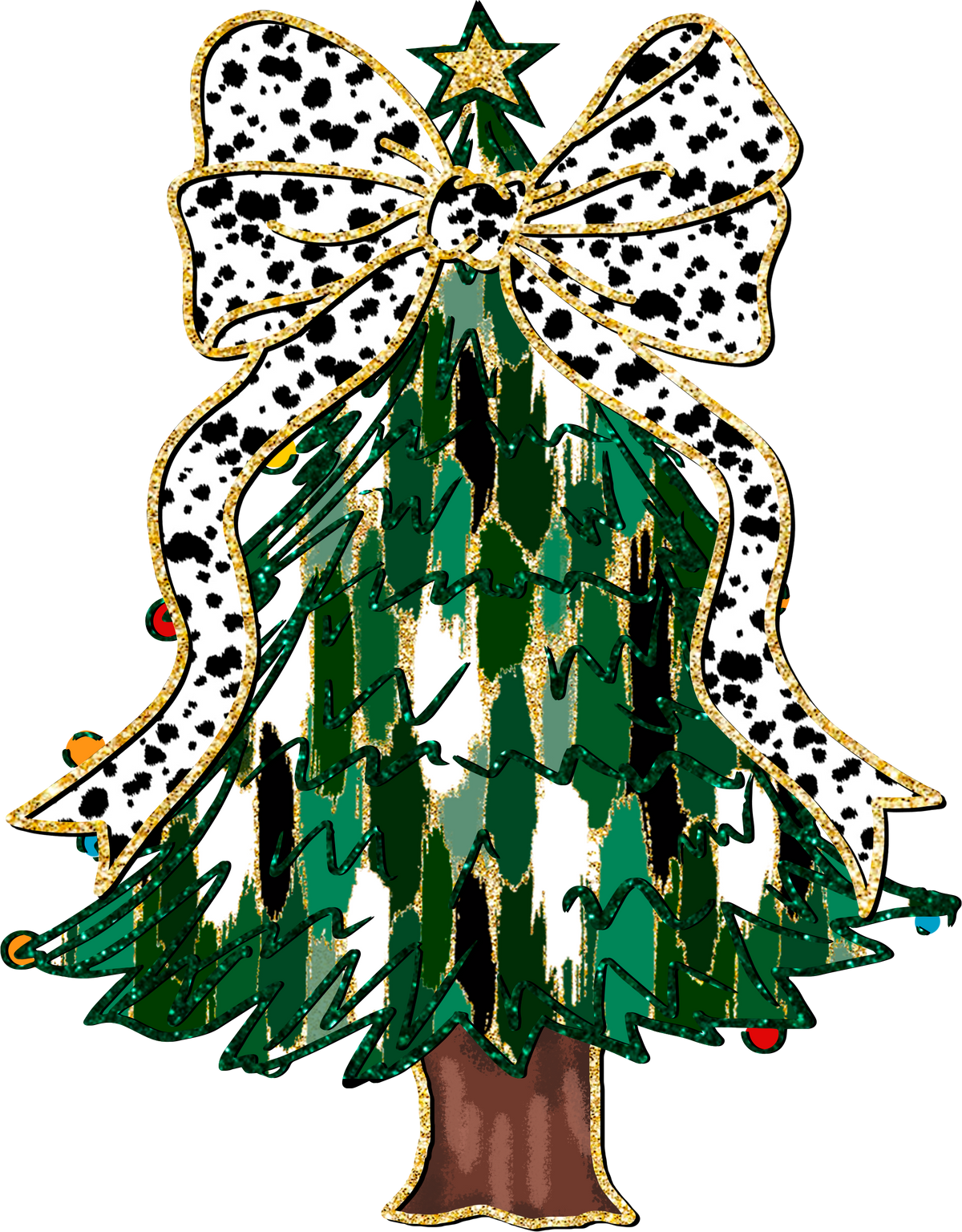 Christmas Tree Coquette Bow - Christmas Ready to Press DTF Transfer