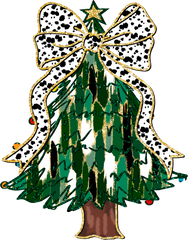 Christmas Tree Coquette Bow - Christmas Ready to Press DTF Transfer