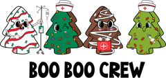 Nurse Boo Boo Crew Christmas Tree Cake - Christmas Ready to Press DTF Transfer
