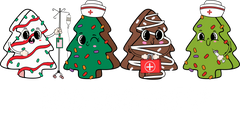 Nurse Boo Boo Crew Christmas Tree Cake - Christmas Ready to Press DTF Transfer