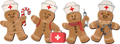 Gingerbread Nurse Christmas - Christmas Ready to Press DTF Transfer