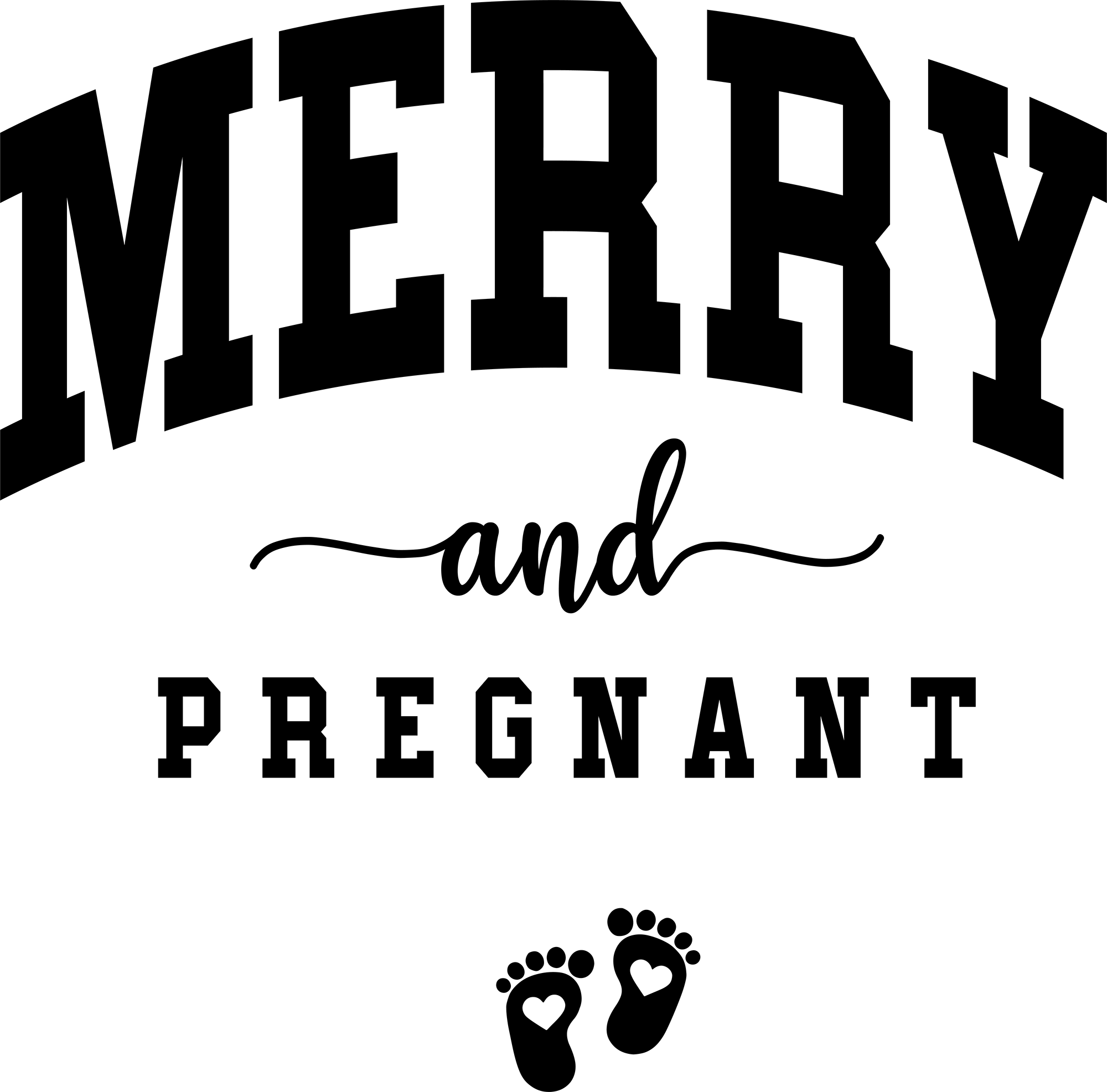 Merry And Pregnant - Christmas Ready to Press DTF Transfer