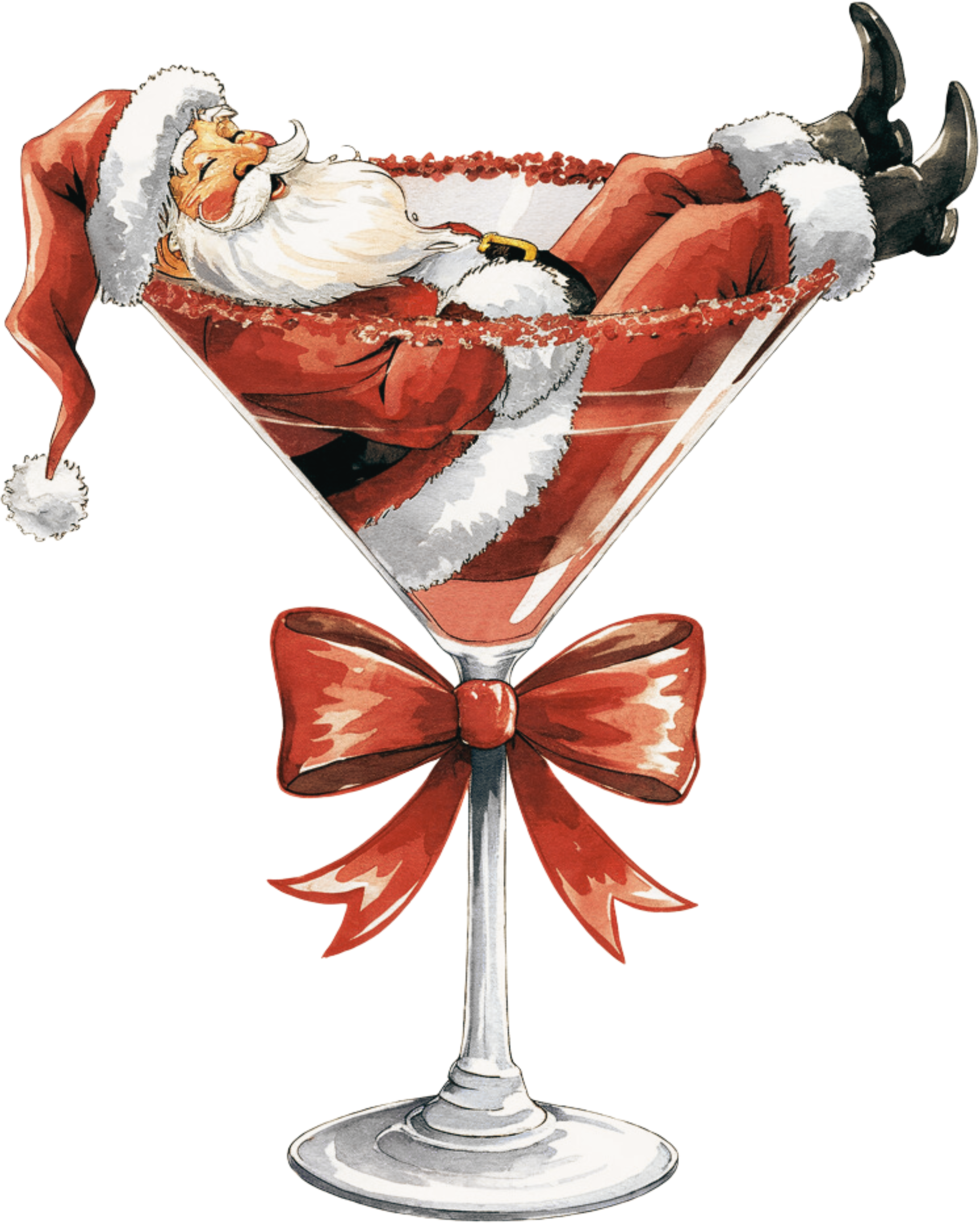 Santa Martini - Christmas Ready to Press DTF Transfer