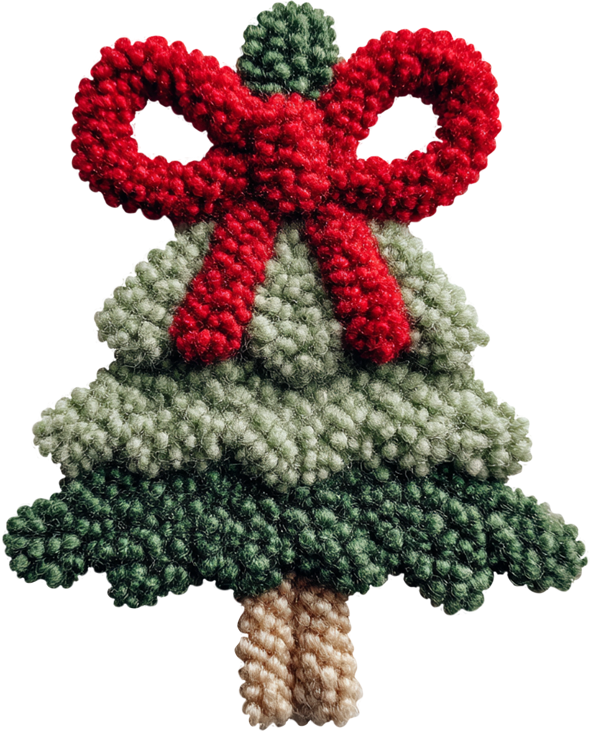 Patchwork Yarn Crochet Christmas Tree - Christmas Ready to Press DTF Transfer