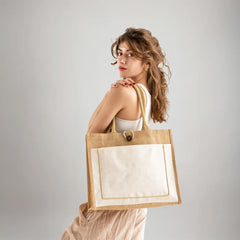 Blank Jute Tote Bag — Natural Burlap
