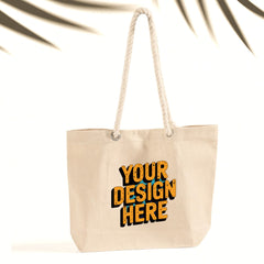 Beach Tote Bag – Custom Cotton Rope Handle Bag