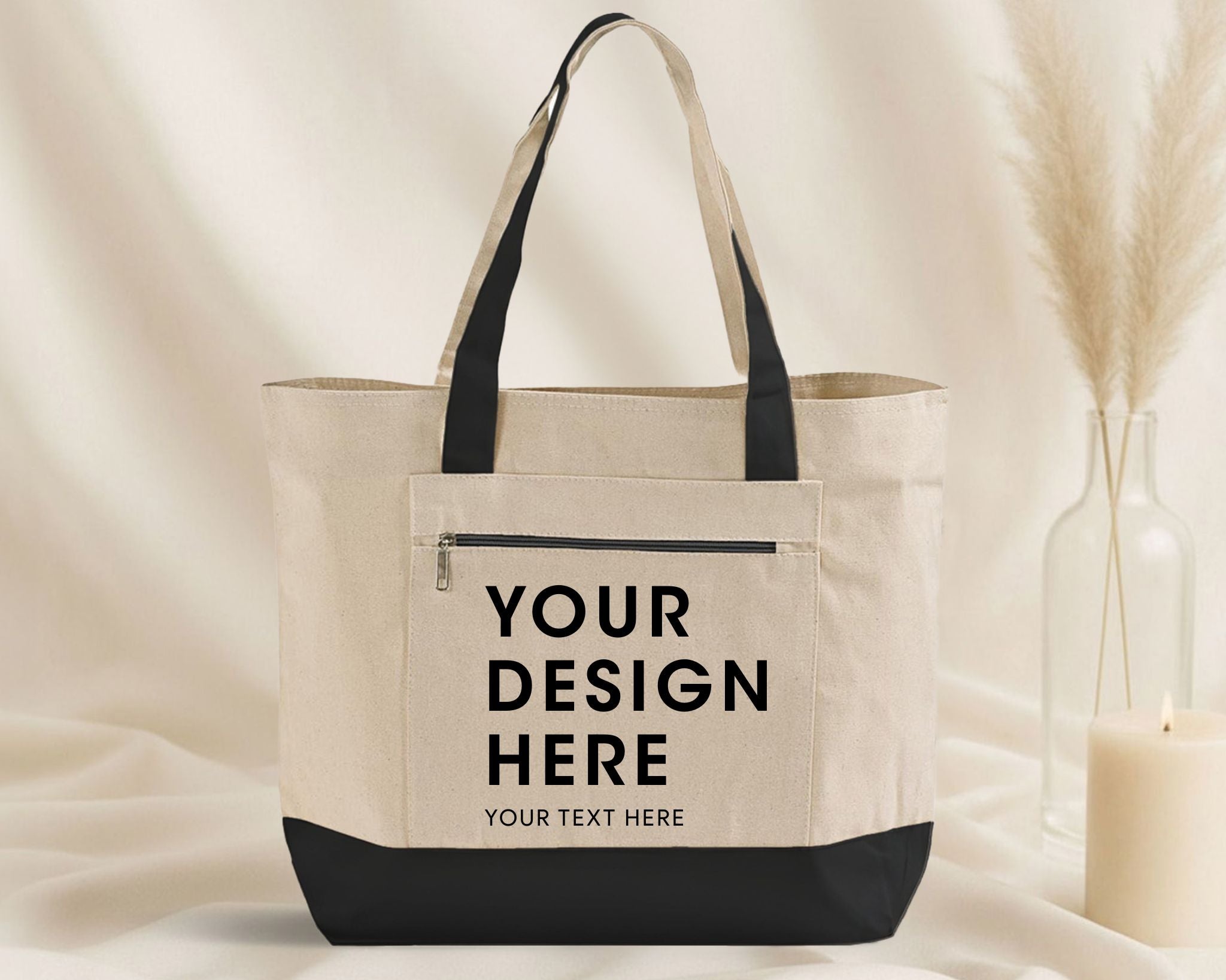 Custom Ultimate Zip Canvas Tote Bag