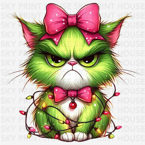 Angry Christmas Cat - Christmas Ready to Press DTF Transfer