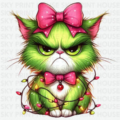 Angry Christmas Cat - Christmas Ready to Press DTF Transfer