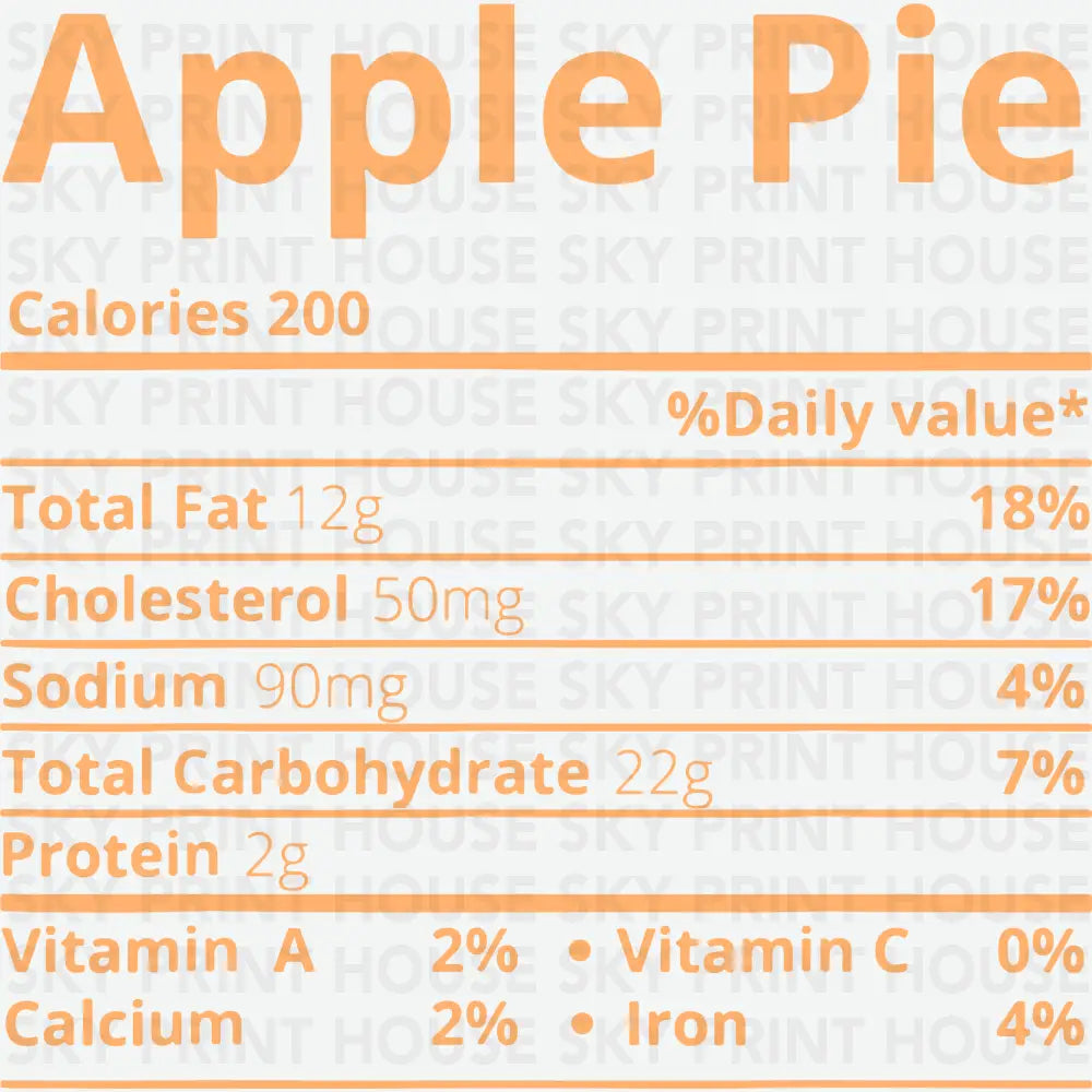 Apple Pie Thanksgiving Ready to Press DTF Transfer