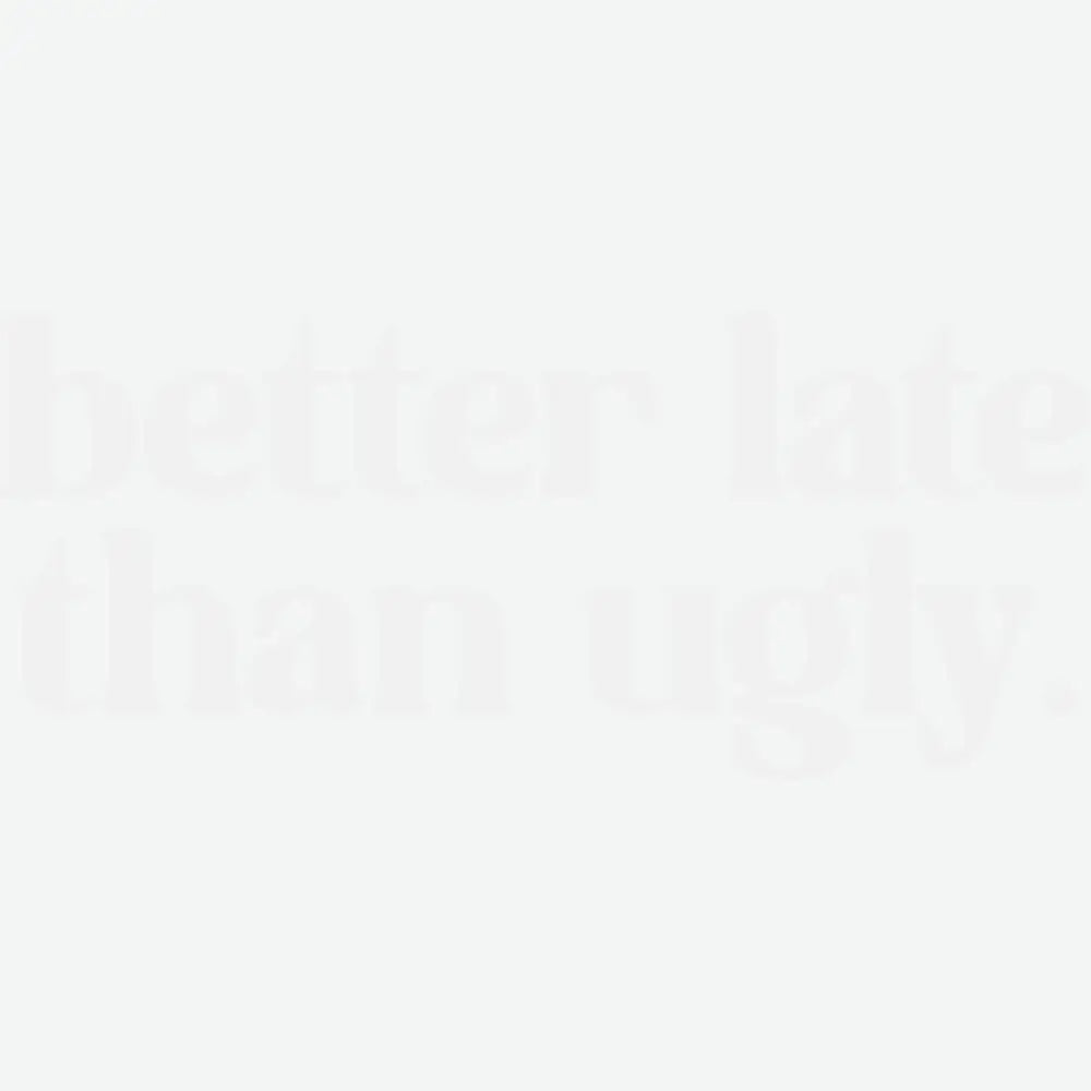 Better Late Than Ugly Funny Ready to Press DTF Transfer