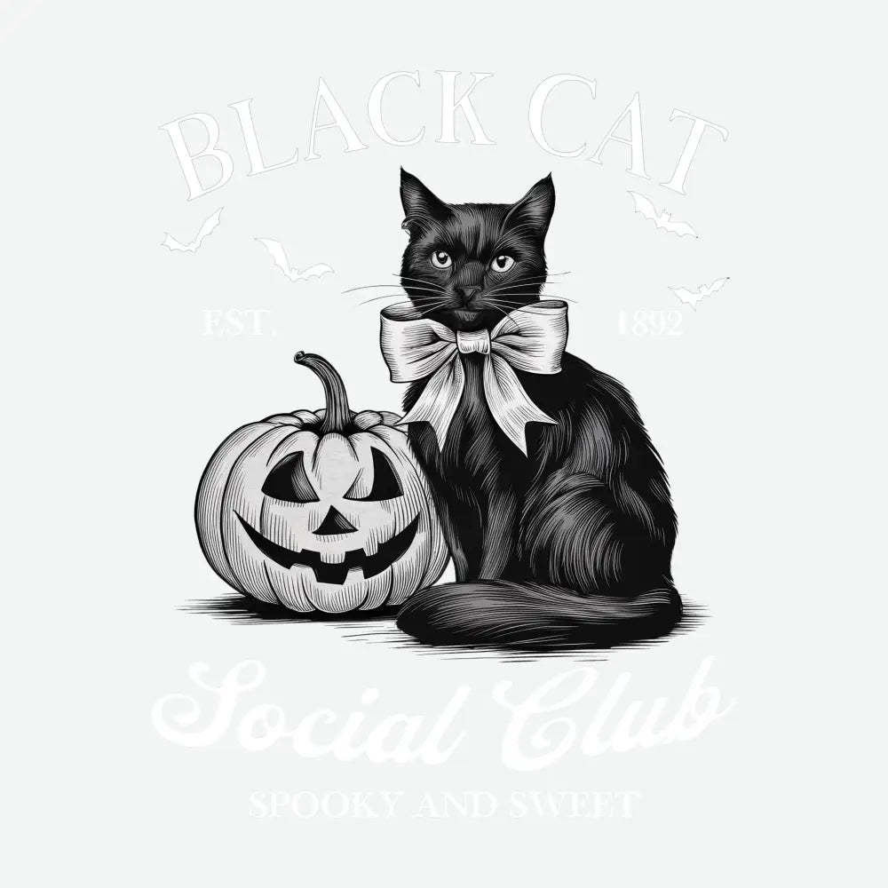 Black Cat Social Club Spooky and Sweet Halloween Ready to Press DTF Transfer