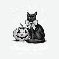Black Cat Social Club Spooky and Sweet Halloween Ready to Press DTF Transfer