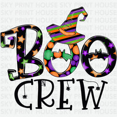 Boo Crew – Cute Halloween Witch Hat - Ready to Press DTF Transfer