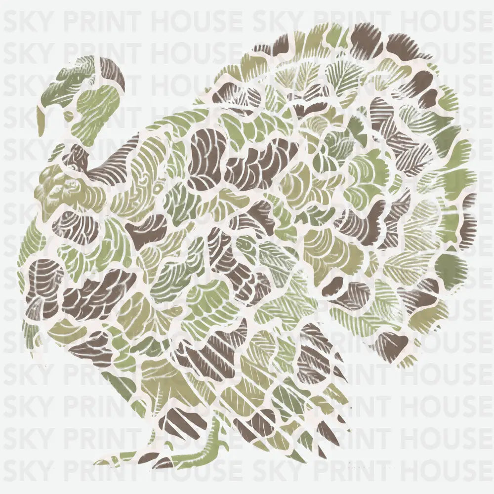 Camo Turkey Thanksgiving Ready to Press DTF Transfer