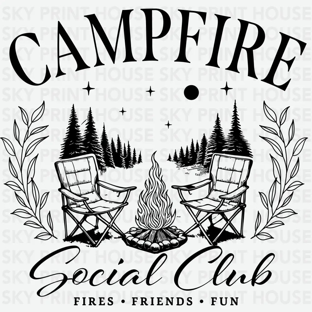 Campfire Social Club Camping Ready to Press DTF Transfer