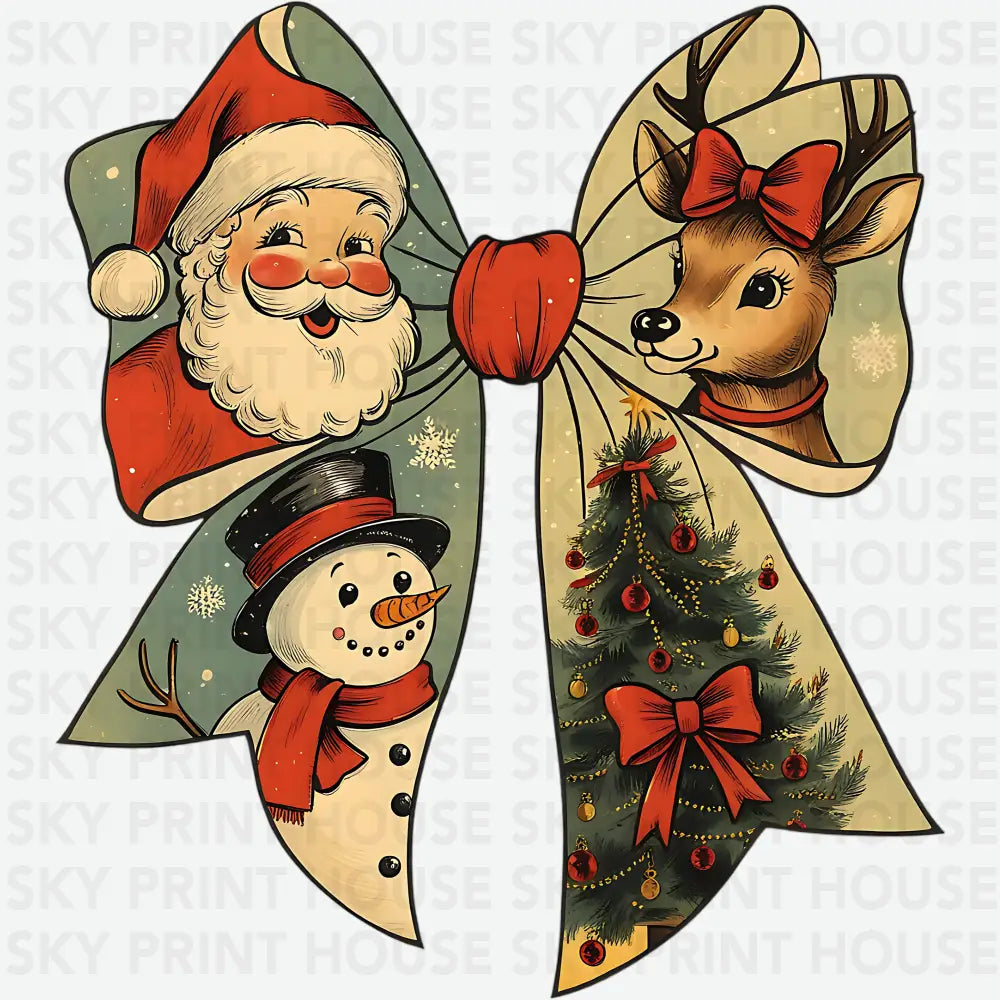 Christmas Coquette Bow - Christmas Ready to Press DTF Transfer