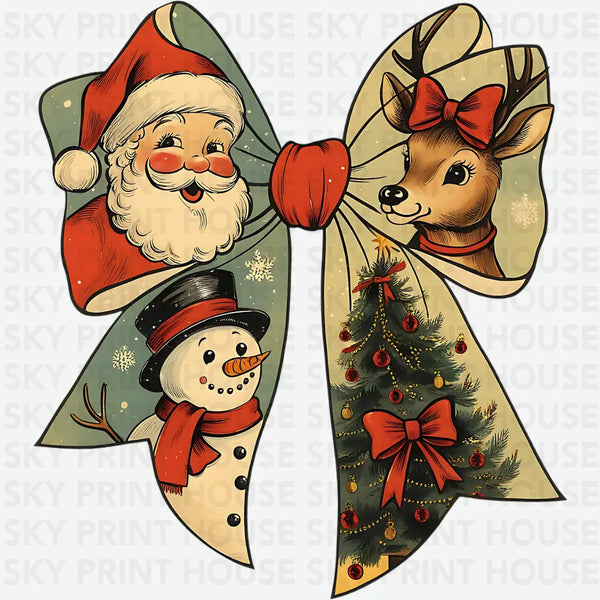Christmas Coquette Bow - Christmas Ready to Press DTF Transfer