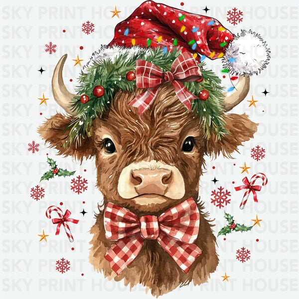 Christmas Cow - Christmas Ready to Press DTF Transfer