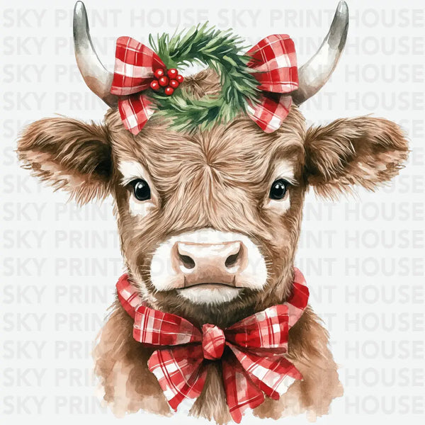 Christmas Cow - Christmas Ready to Press DTF Transfer