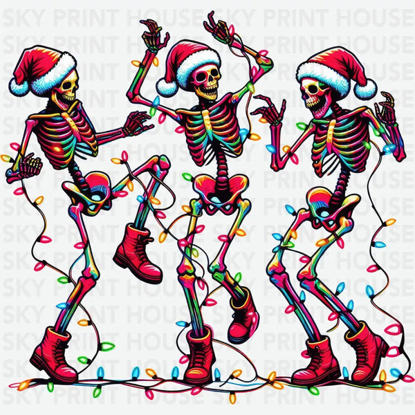 Christmas Dancing Skeleton - Christmas Ready to Press DTF Transfer