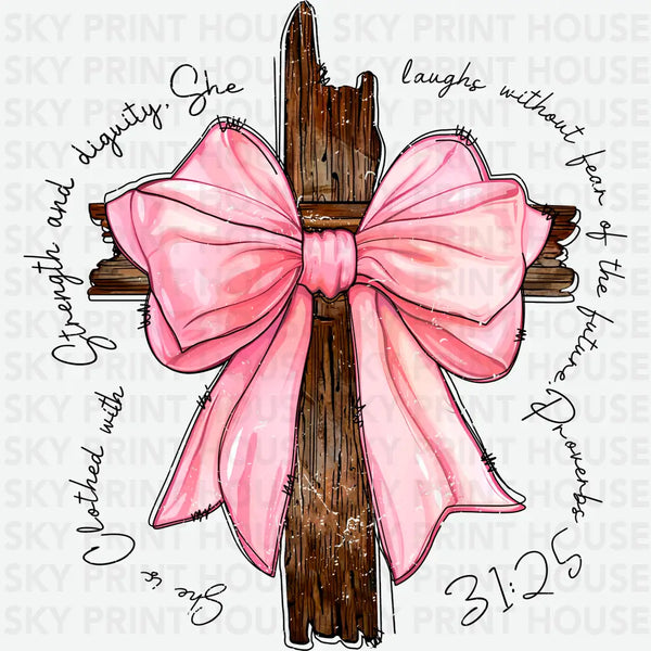 Christmas Faith Inspired Bow - Christmas Ready to Press DTF Transfer