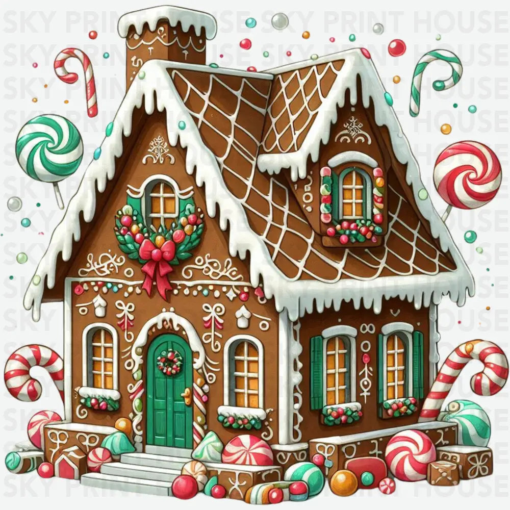 Christmas Gingerbread House - Christmas Ready to Press DTF Transfer