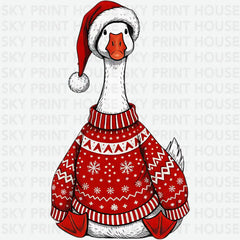 Christmas Goose Santa Goose - Ready to Press DTF Transfer