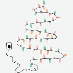 Christmas Light Let’s Get Lit - Christmas Ready to Press DTF Transfer