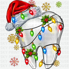 Christmas Lights Dentist - Christmas Ready to Press DTF Transfer
