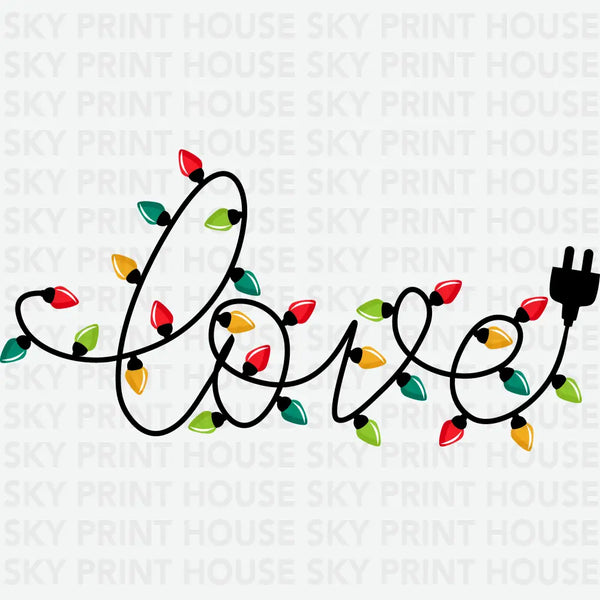 Christmas Lights Love - Christmas Ready to Press DTF Transfer