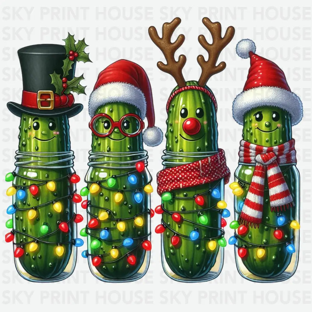 Christmas Pickle Jar- Christmas Ready to Press DTF Transfer
