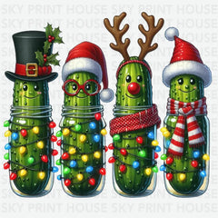 Christmas Pickle Jar- Christmas Ready to Press DTF Transfer