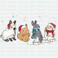 Christmas Rabbit - Christmas Ready to Press DTF Transfer
