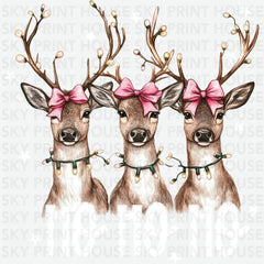 Christmas Reindeer Ho Ho Ho - Christmas Ready to Press DTF Transfer