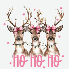 Christmas Reindeer Ho Ho Ho - Christmas Ready to Press DTF Transfer