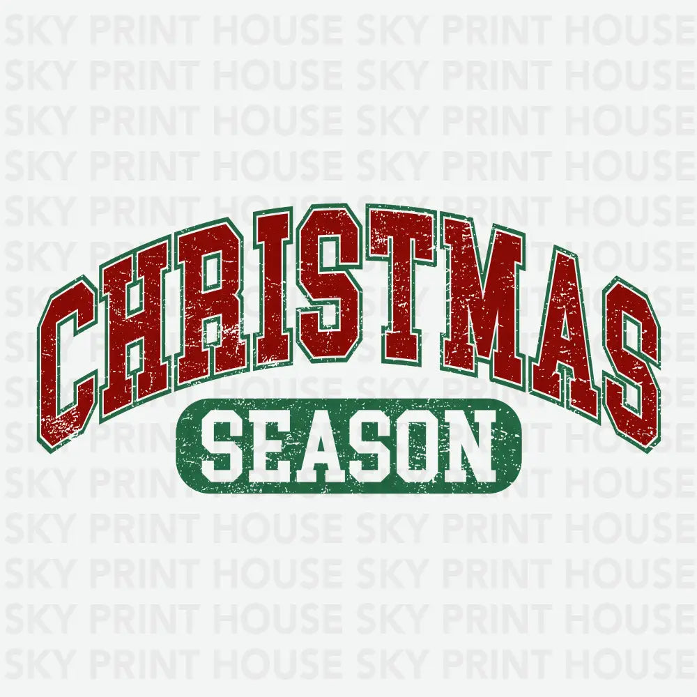 Christmas Season Vintage Varsity - Christmas Ready to Press DTF Transfer
