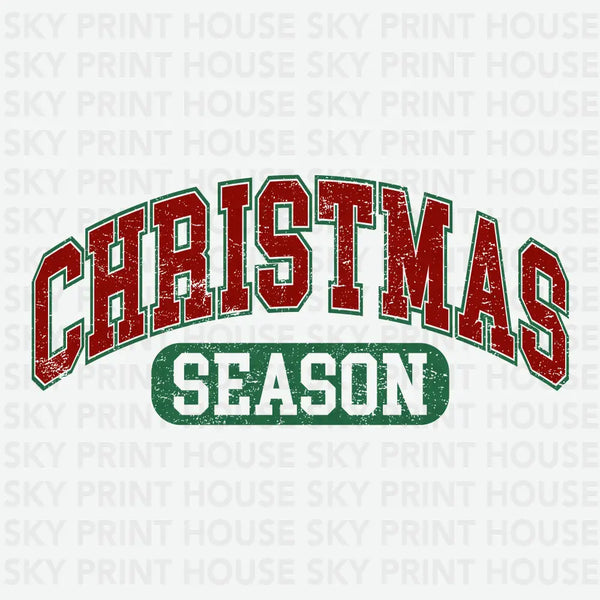 Christmas Season Vintage Varsity - Christmas Ready to Press DTF Transfer