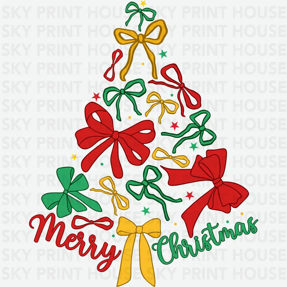 Christmas Tree Bow - Christmas Ready to Press DTF Transfer