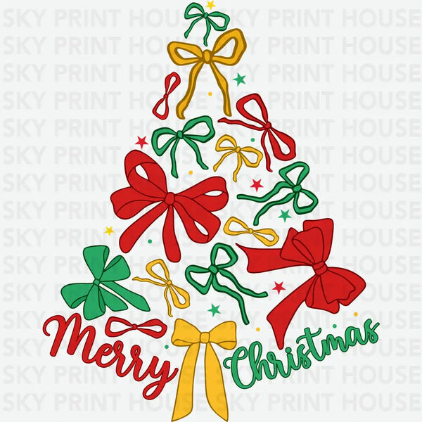 Christmas Tree Bow - Christmas Ready to Press DTF Transfer