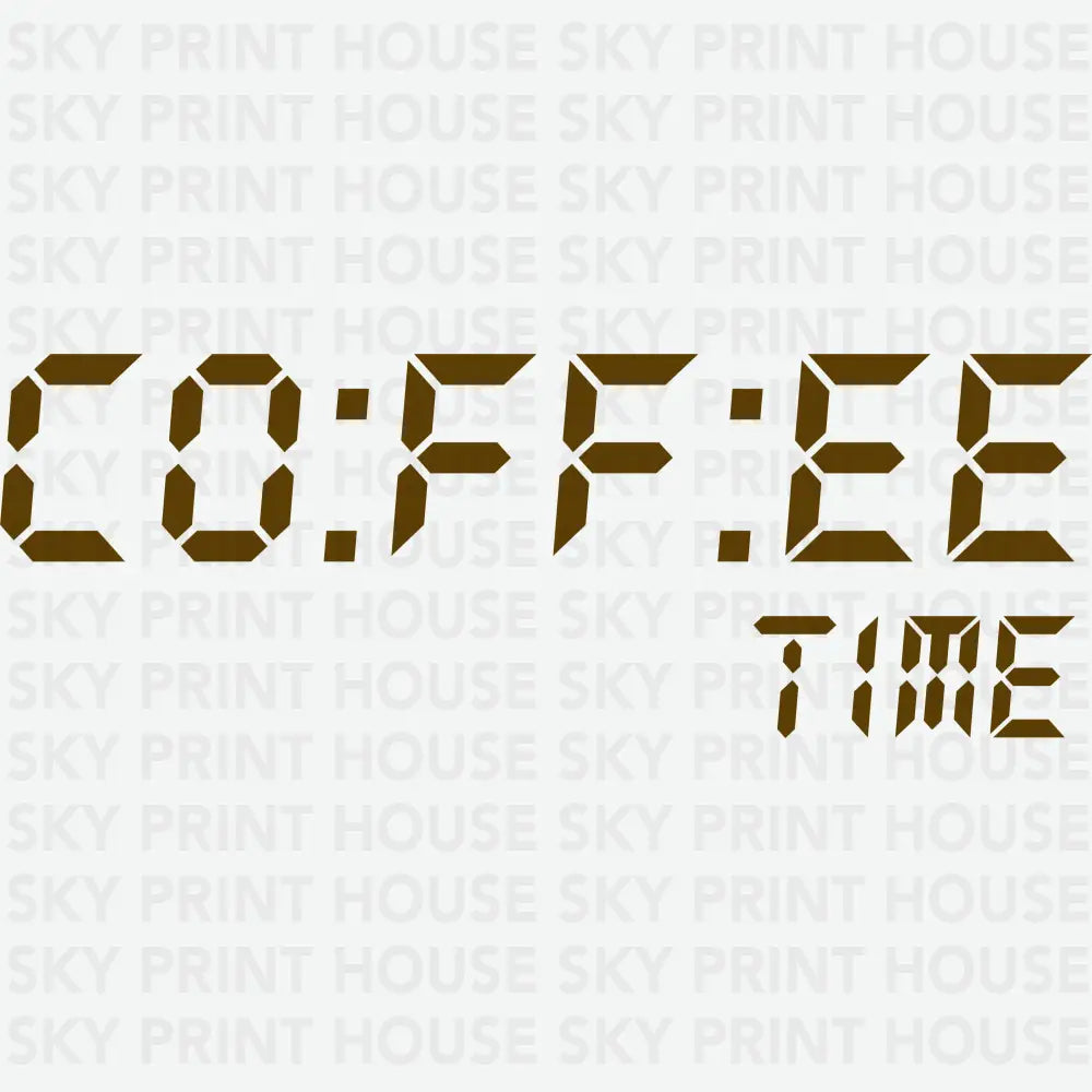 Coffee Time Digital Clock Food Ready to Press DTF Transfer