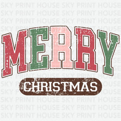 College Merry Christmas - Christmas Ready to Press DTF Transfer
