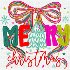 Colorful Merry Christmas - Ready to Press DTF Transfer