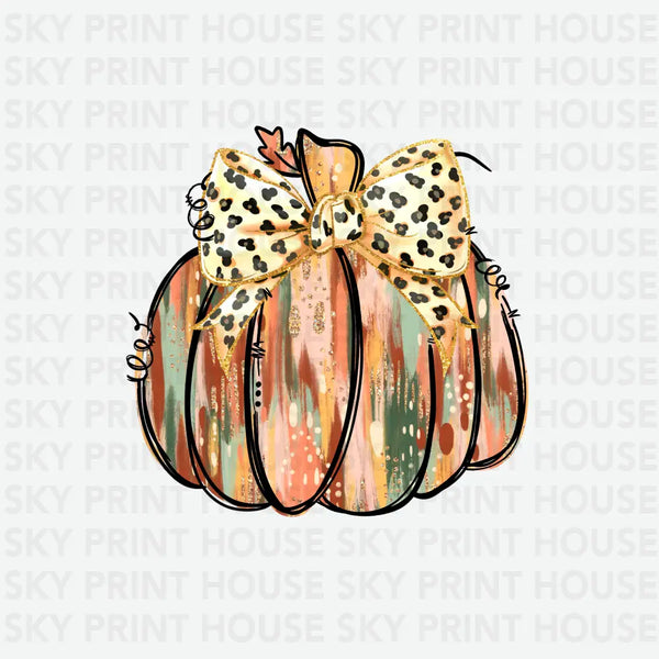 Colorful Pumpkin with Coquette - Fall Ready to Press DTF Transfer