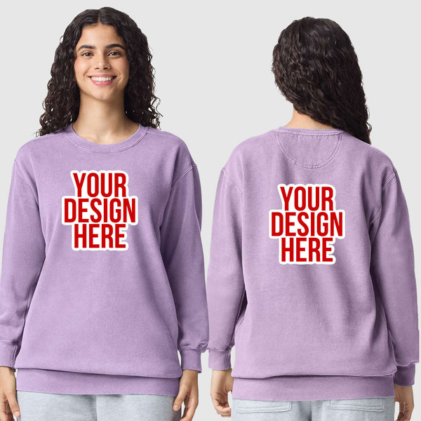 Custom Unisex Garment-Dyed Crewneck Comfort Colors Sweatshirt