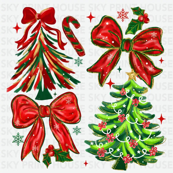 Coquette Christmas Bow - Christmas Ready to Press DTF Transfer