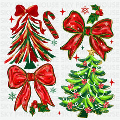 Coquette Christmas Bow - Christmas Ready to Press DTF Transfer