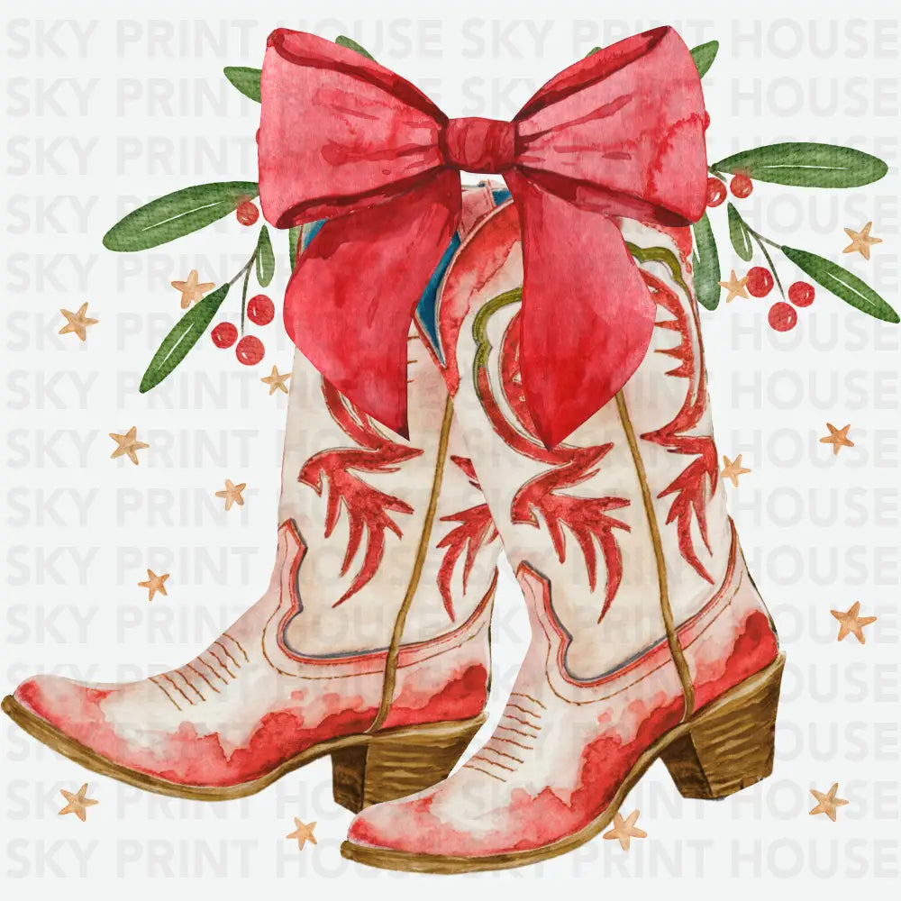 Coquette Cowgirl Christmas - Christmas Ready to Press DTF Transfer