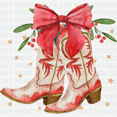 Coquette Cowgirl Christmas - Christmas Ready to Press DTF Transfer